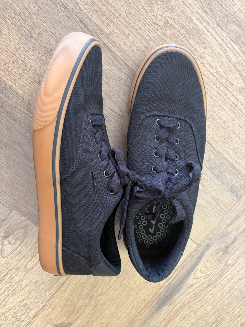 Lugz Men's Black Canvas Sneakers with Gum Sole - Casual Everyday Shoe